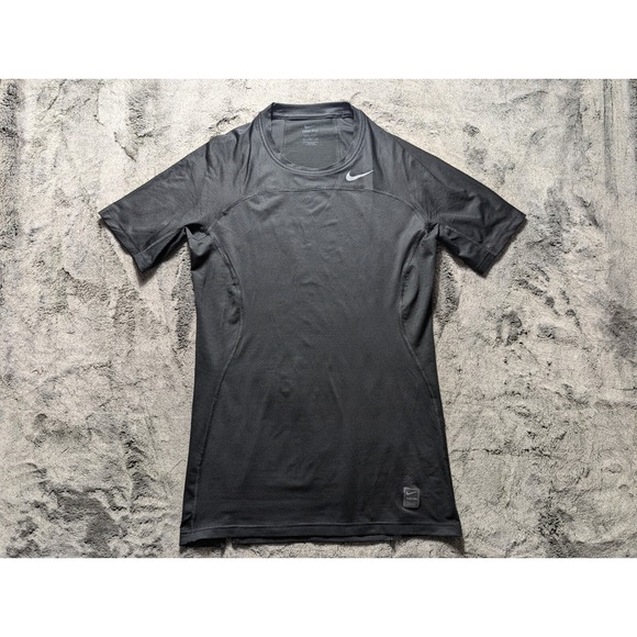Nike Pro Dri Fit Short Sleeve Fitted Shirt Men's Size XL Black - Picture 1 of 11